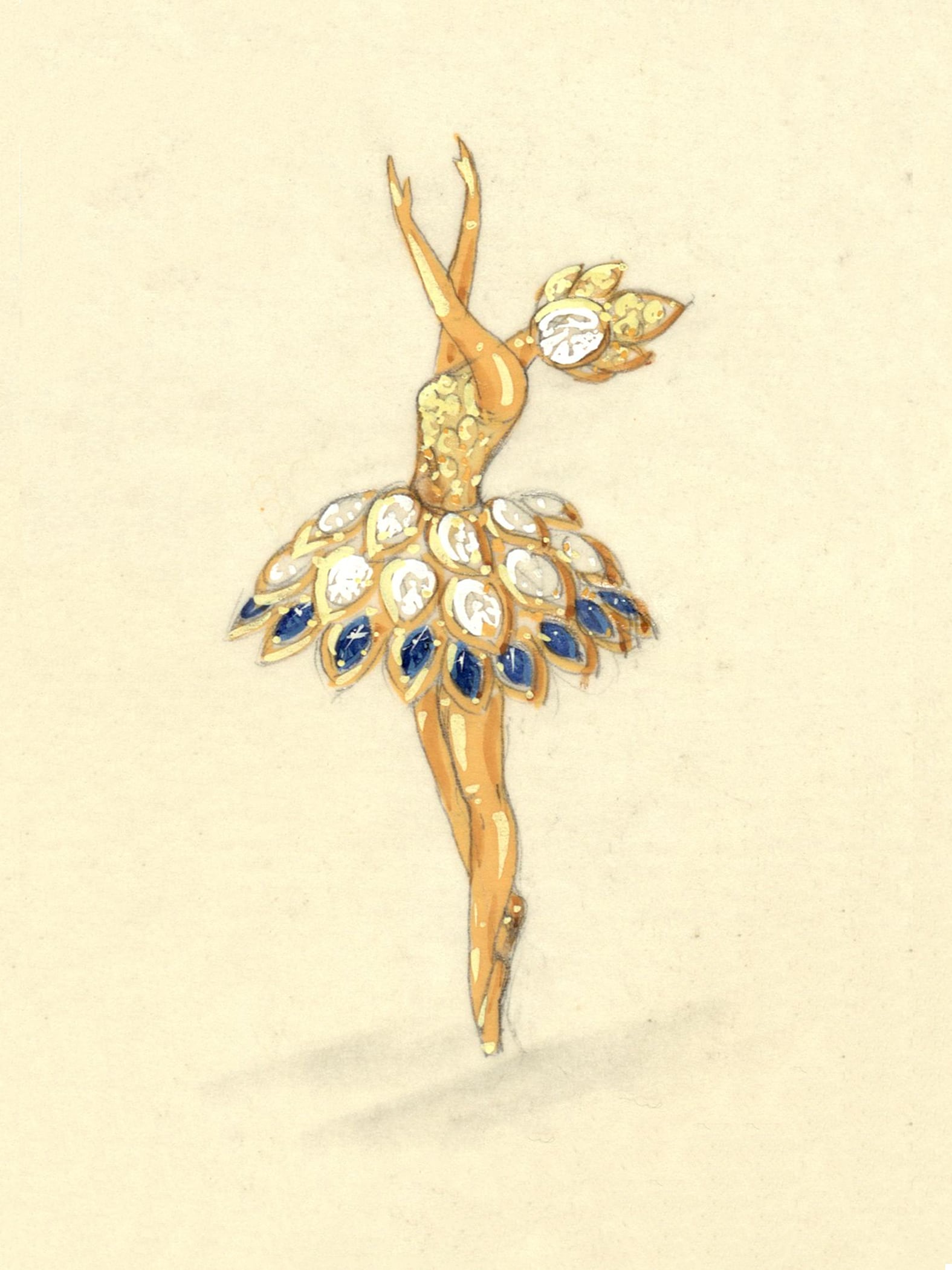 Dancer clip design, circa 1967. Van Cleef & Arpels Archives.
