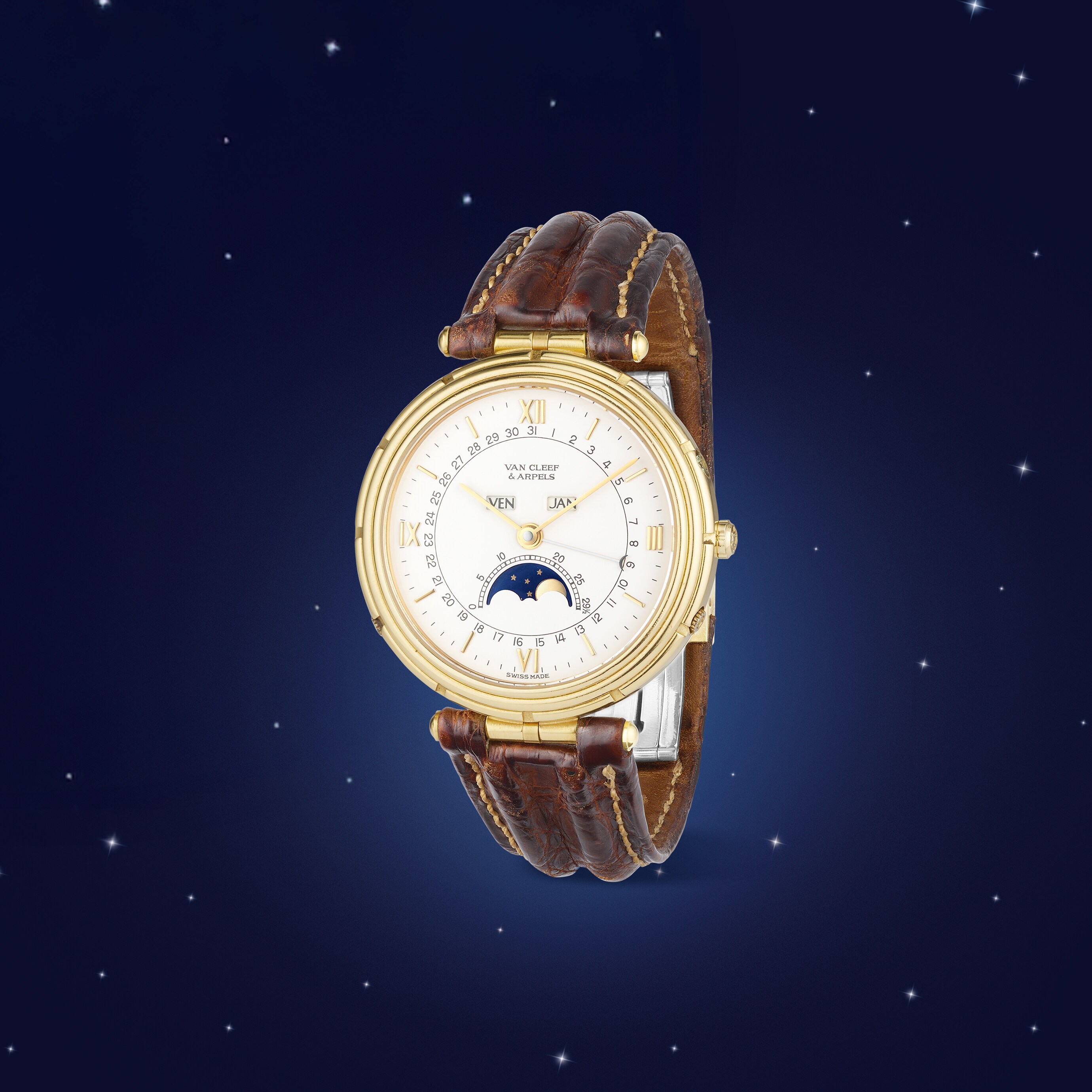 Watch, 1987, yellow gold, enamel. Van Cleef & Arpels Collection