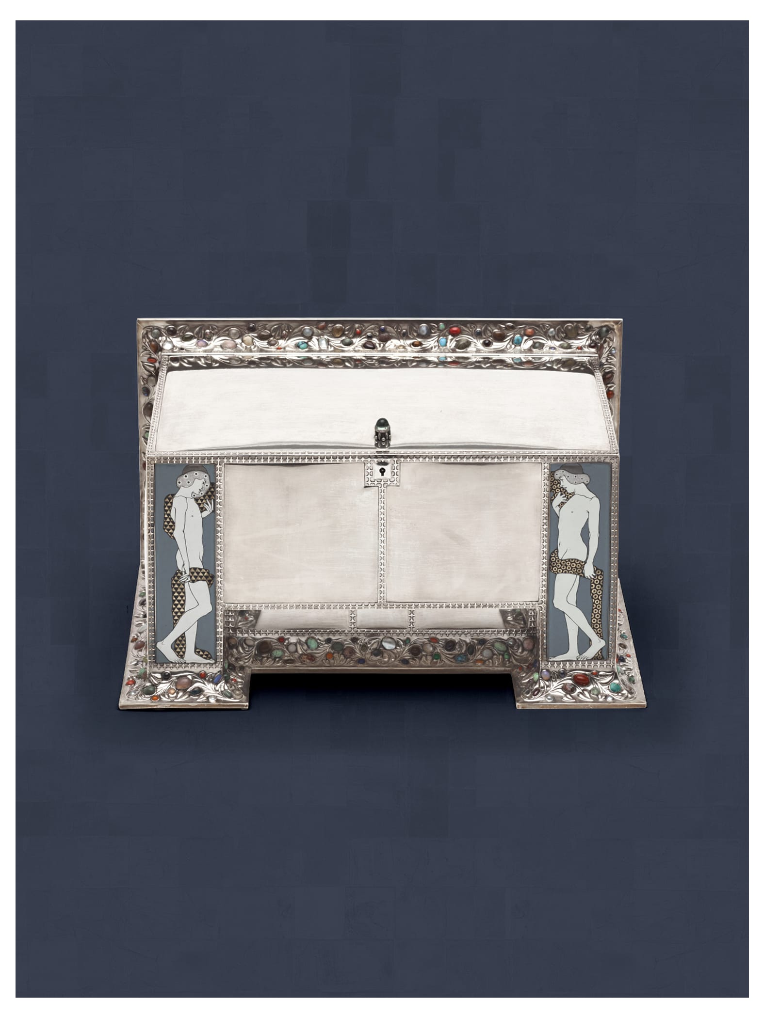 Koloman Moser. Casket, Wiener Werkstätte, 1906. Silver, enamel, wood, semiprecious stones.MAK.