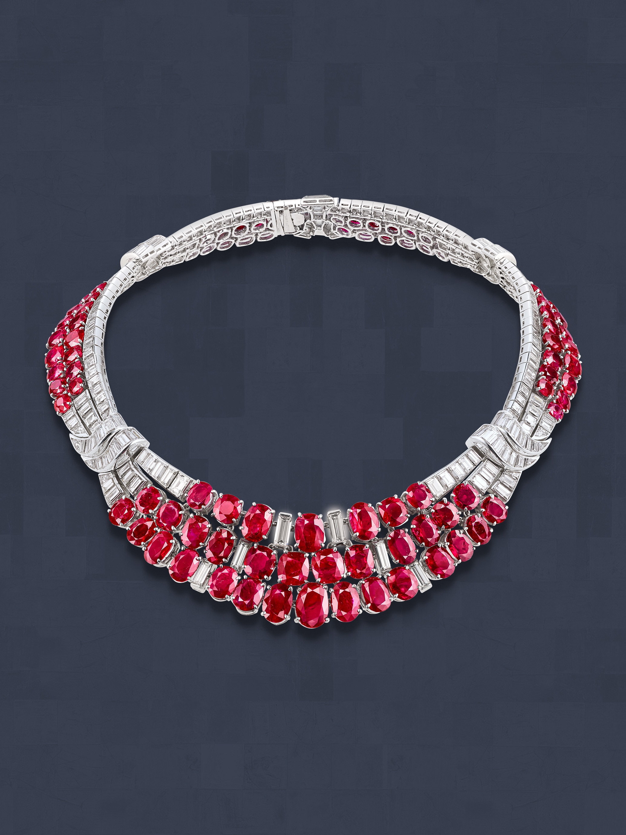 Necklace, 1936. Platinum, white gold, rubies, diamonds. Van Cleef & Arpels Collection.
