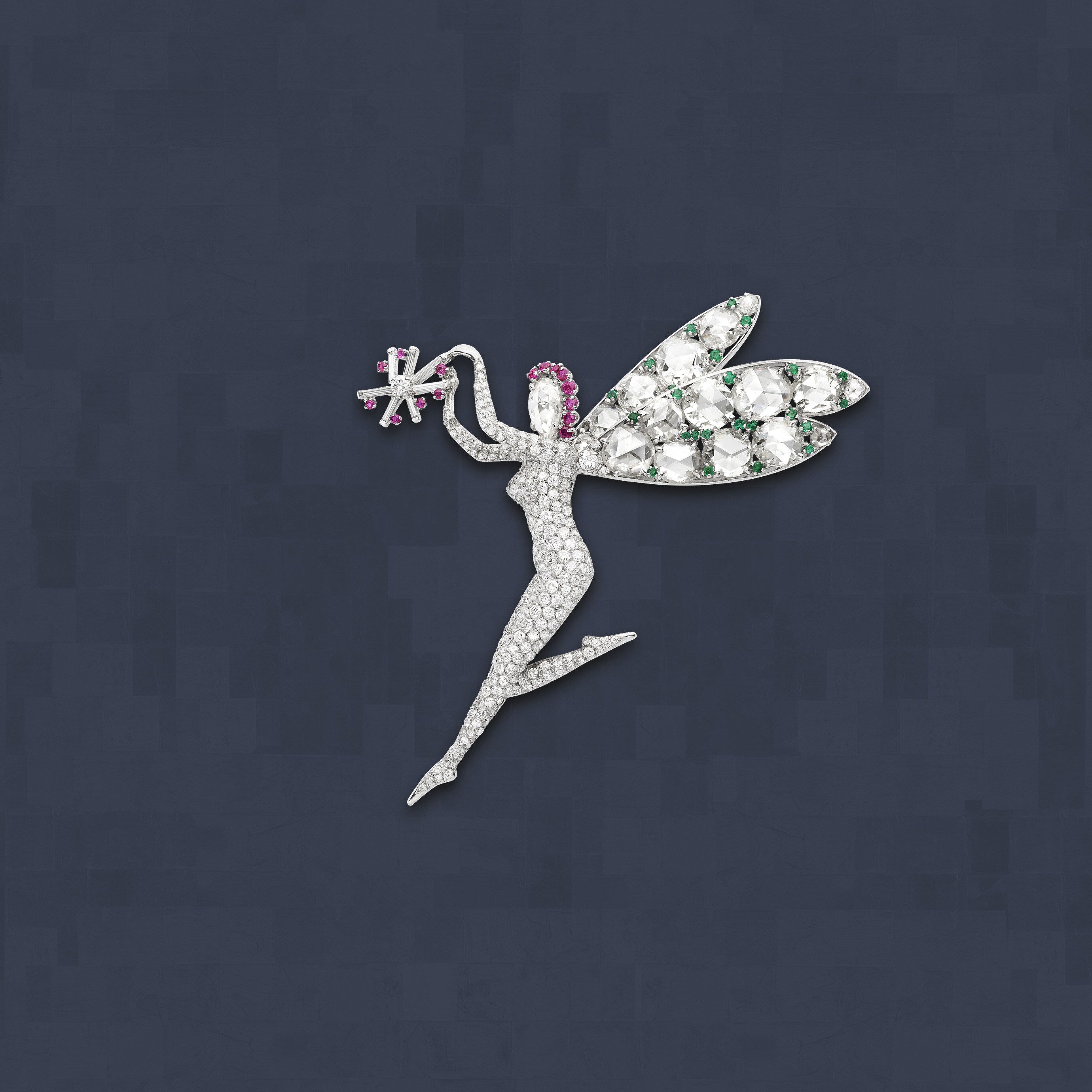 Fairy clip, 1943. Platinum, emeralds, rubies, diamonds. Van Cleef & Arpels Collection.