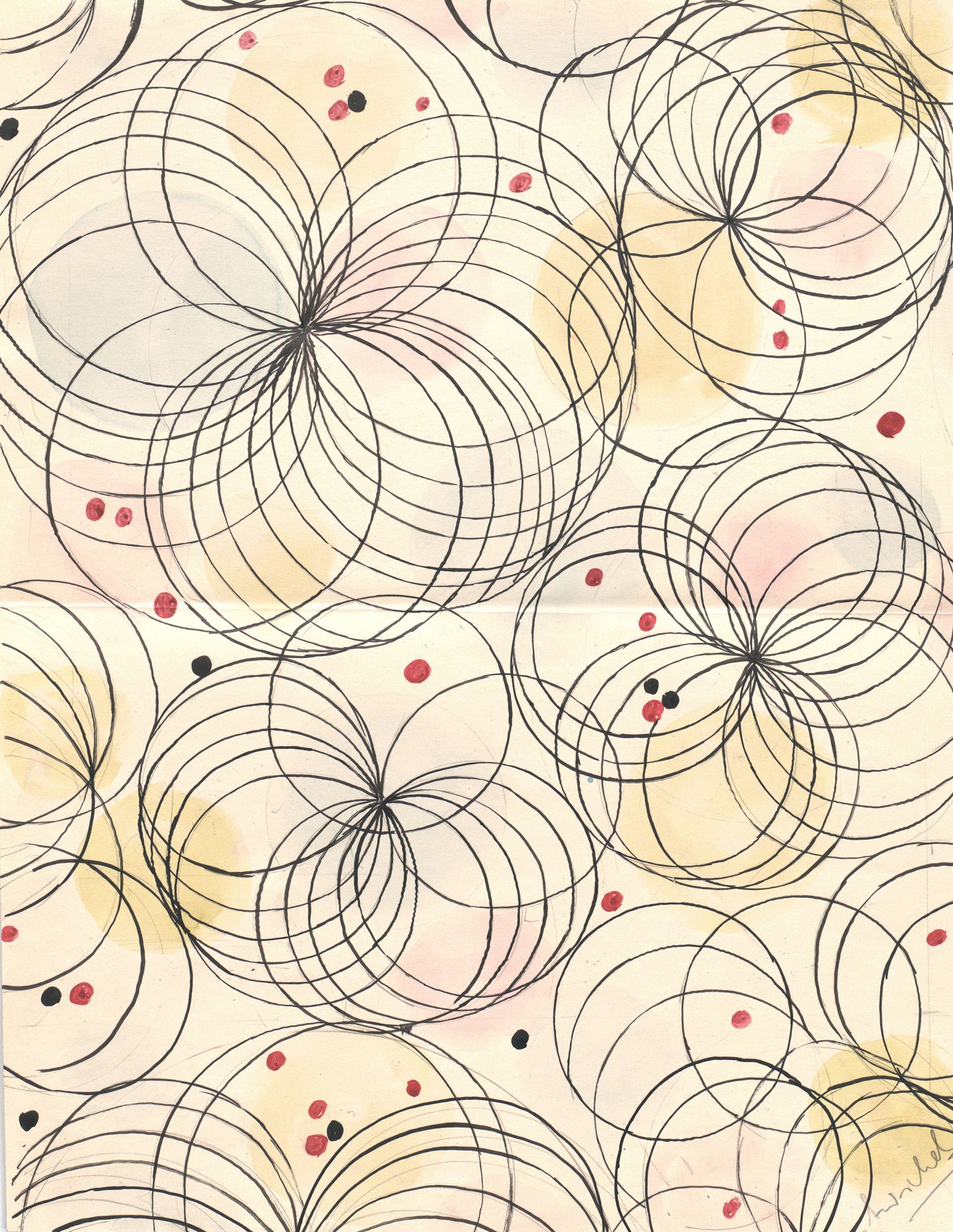 Design for the Wiener Werkstätte, fabric Sirocco, Vienna, 1929. Pencil, india ink, gouache. MAK.