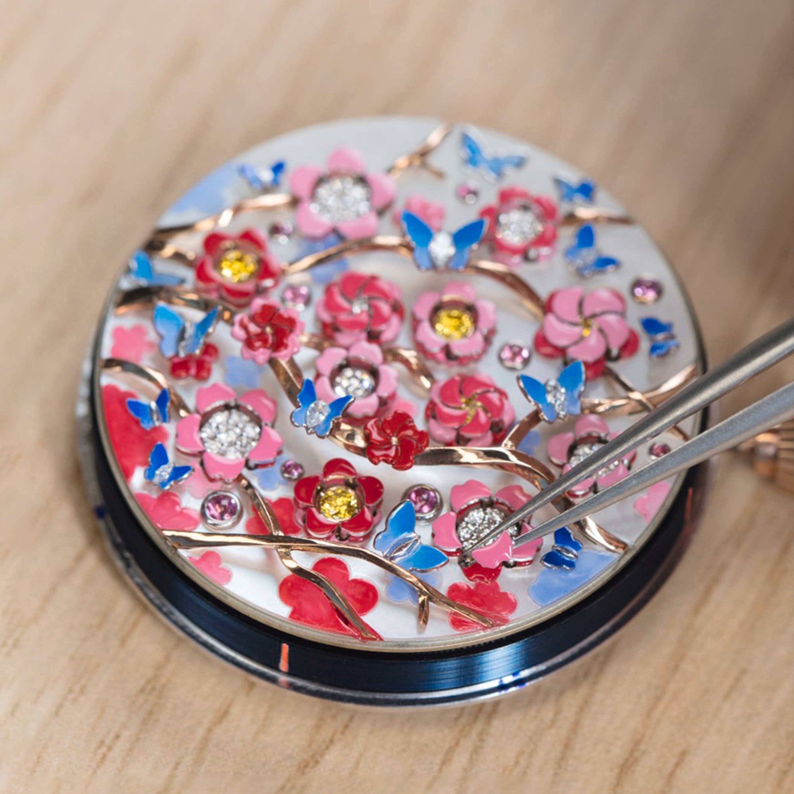 Lady Arpels Heures Florales® Cerisier watch. Poetic Complications Collection, Van Cleef & Arpels.