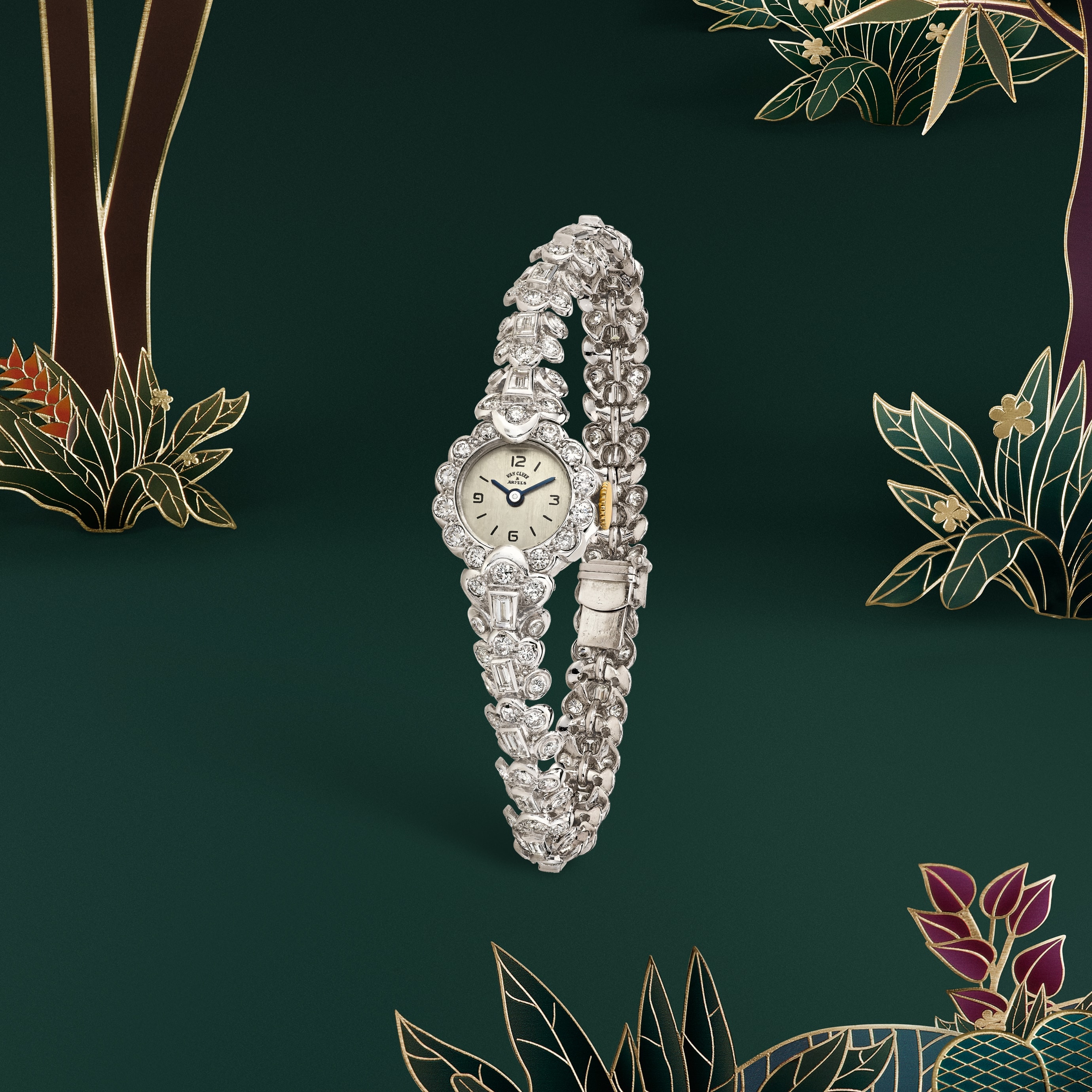 Watch, 1952. Platinum, diamonds. Van Cleef & Arpels Collection.