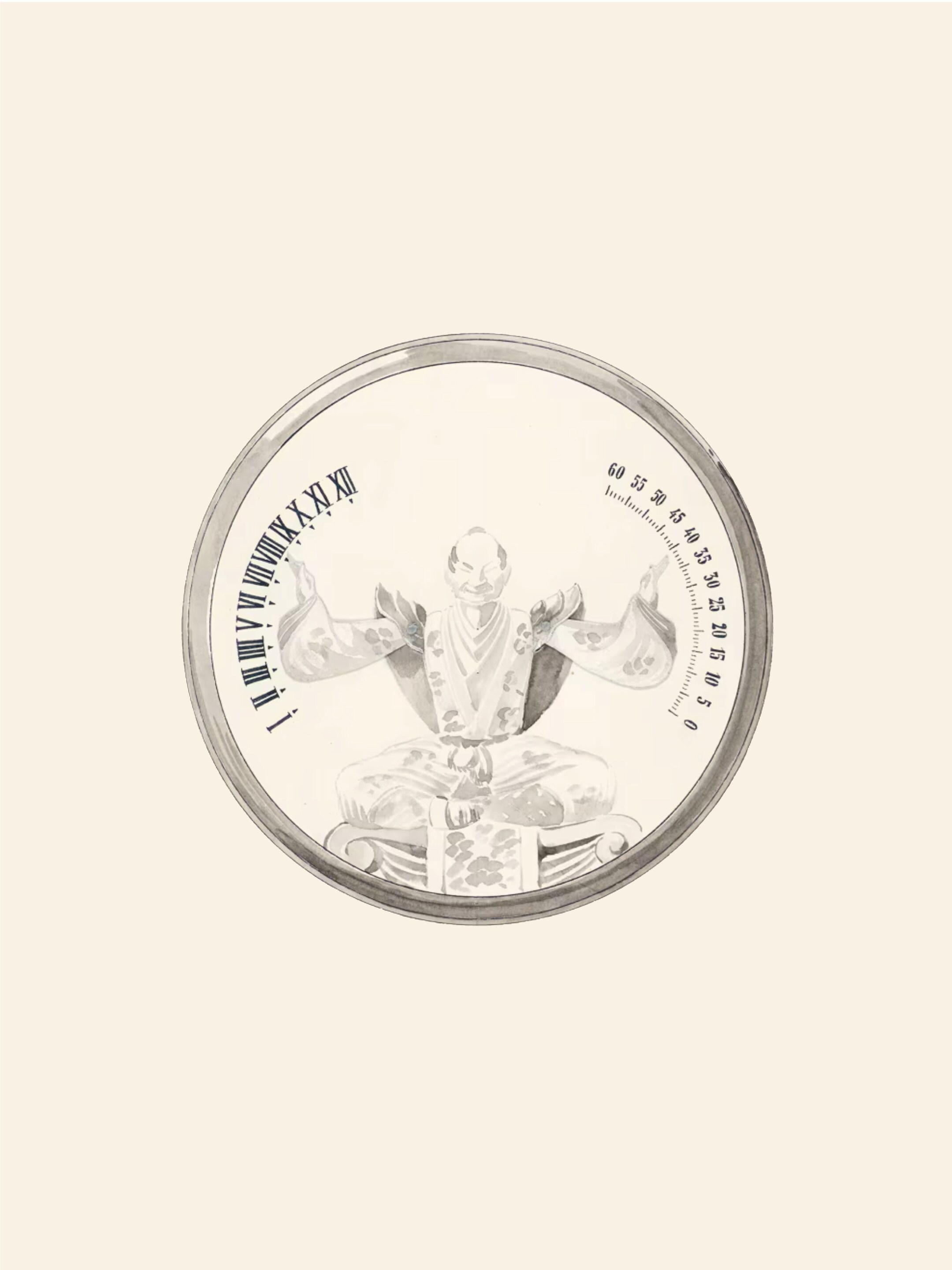 Drawing of the Chinese Magician pocket watch, 1927. Van Cleef & Arpels Archives.