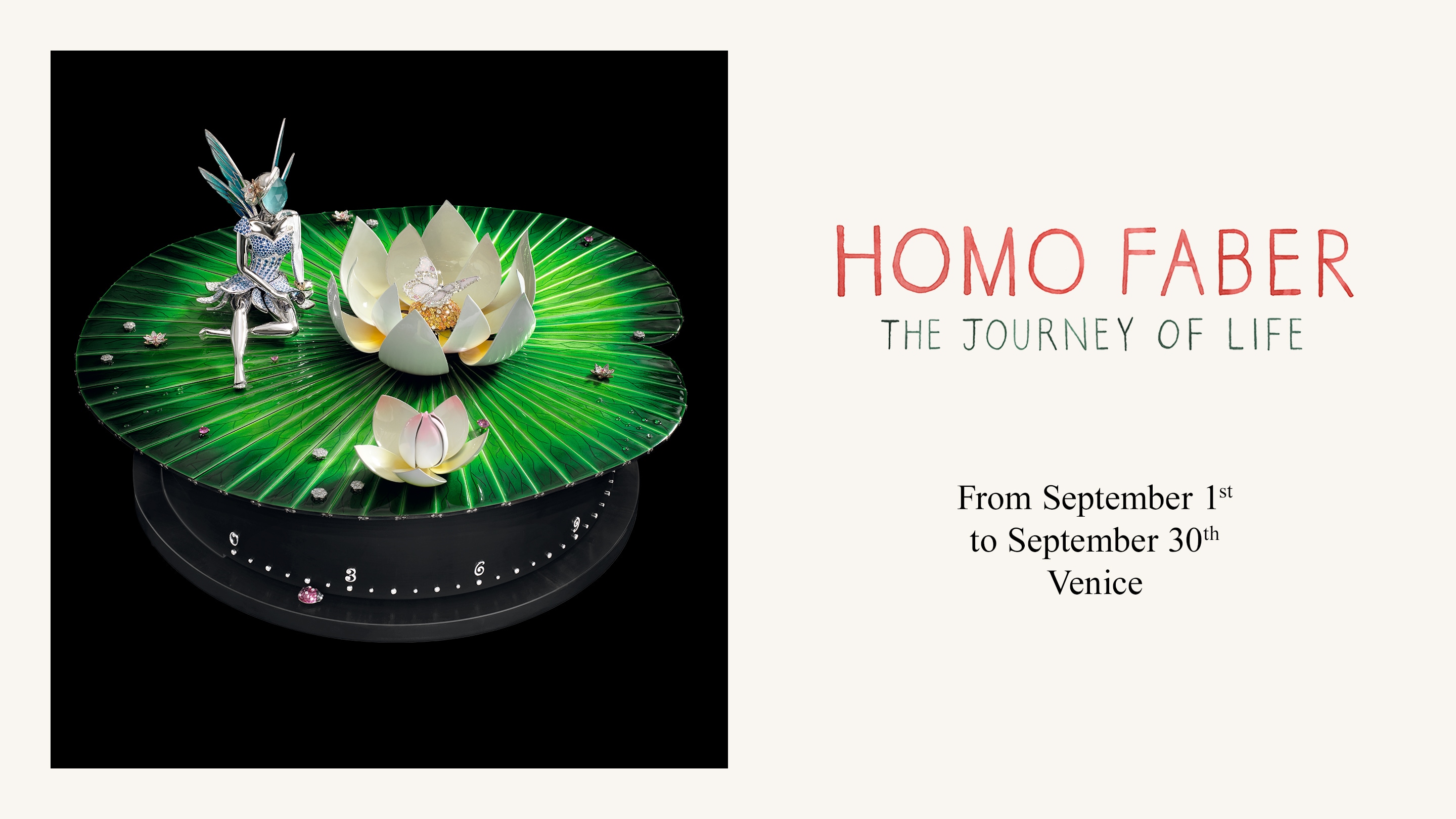 The Fée Ondine automaton, love and nature are highlighted at the third edition of Homo Faber, in Venice. Van Cleef & Arpels.