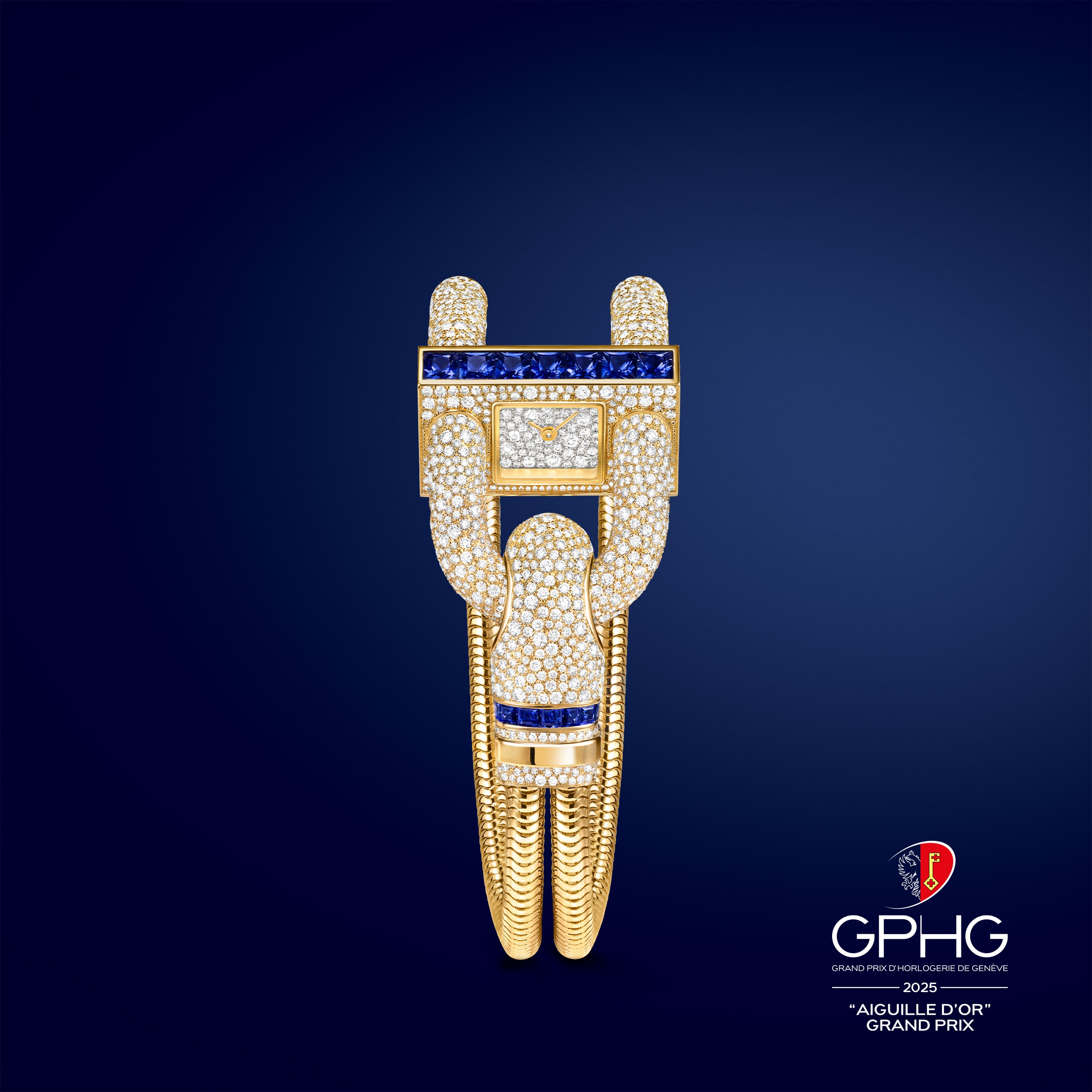 Cadenas腕表，荣获2025年日内瓦高级钟表大赏（GPHG)“最佳珠宝腕表”奖。Van Cleef & Arpels梵克雅宝。