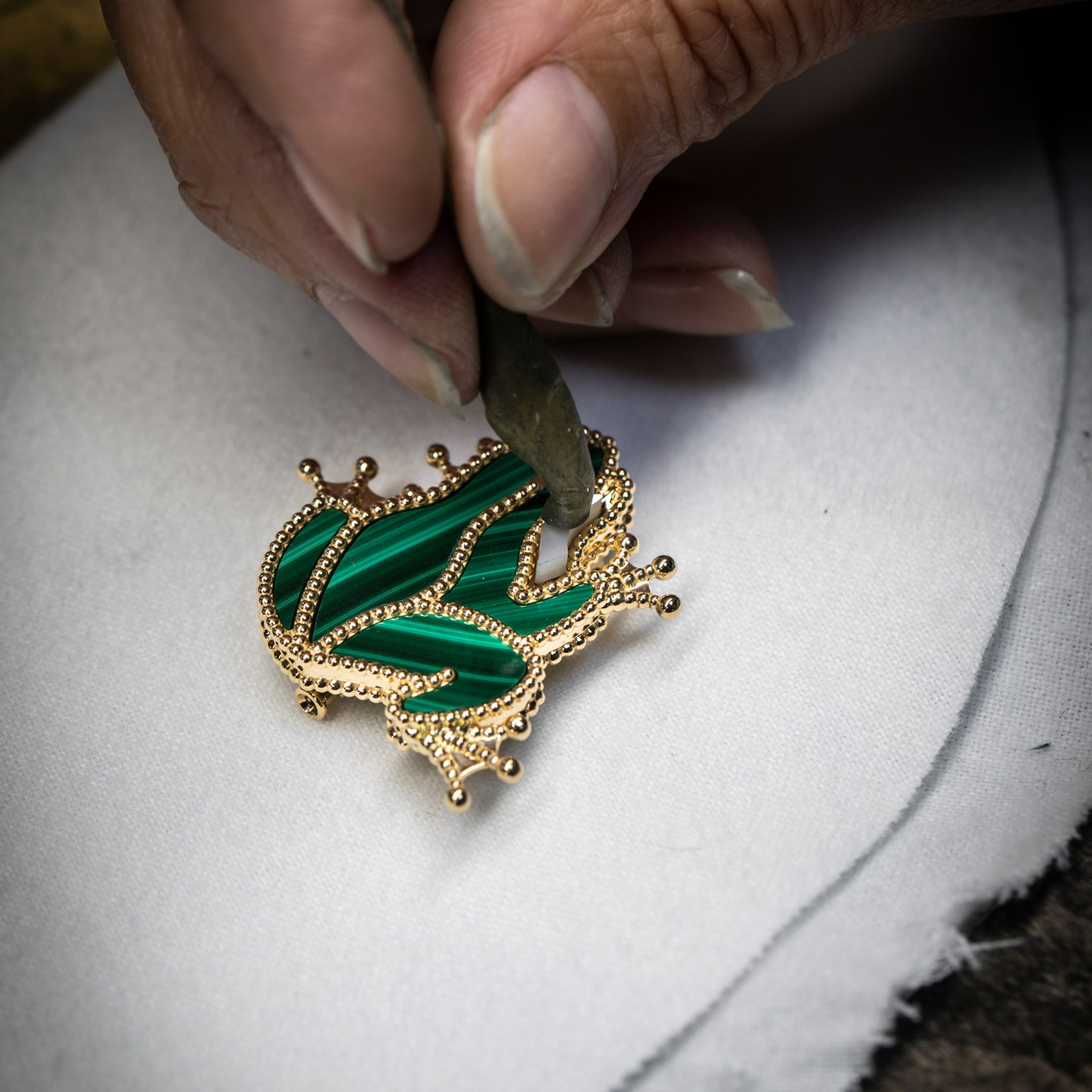 Vintage Alhambra吊坠18K黄金, 孔雀石_梵克雅宝_Van Cleef & Arpels
