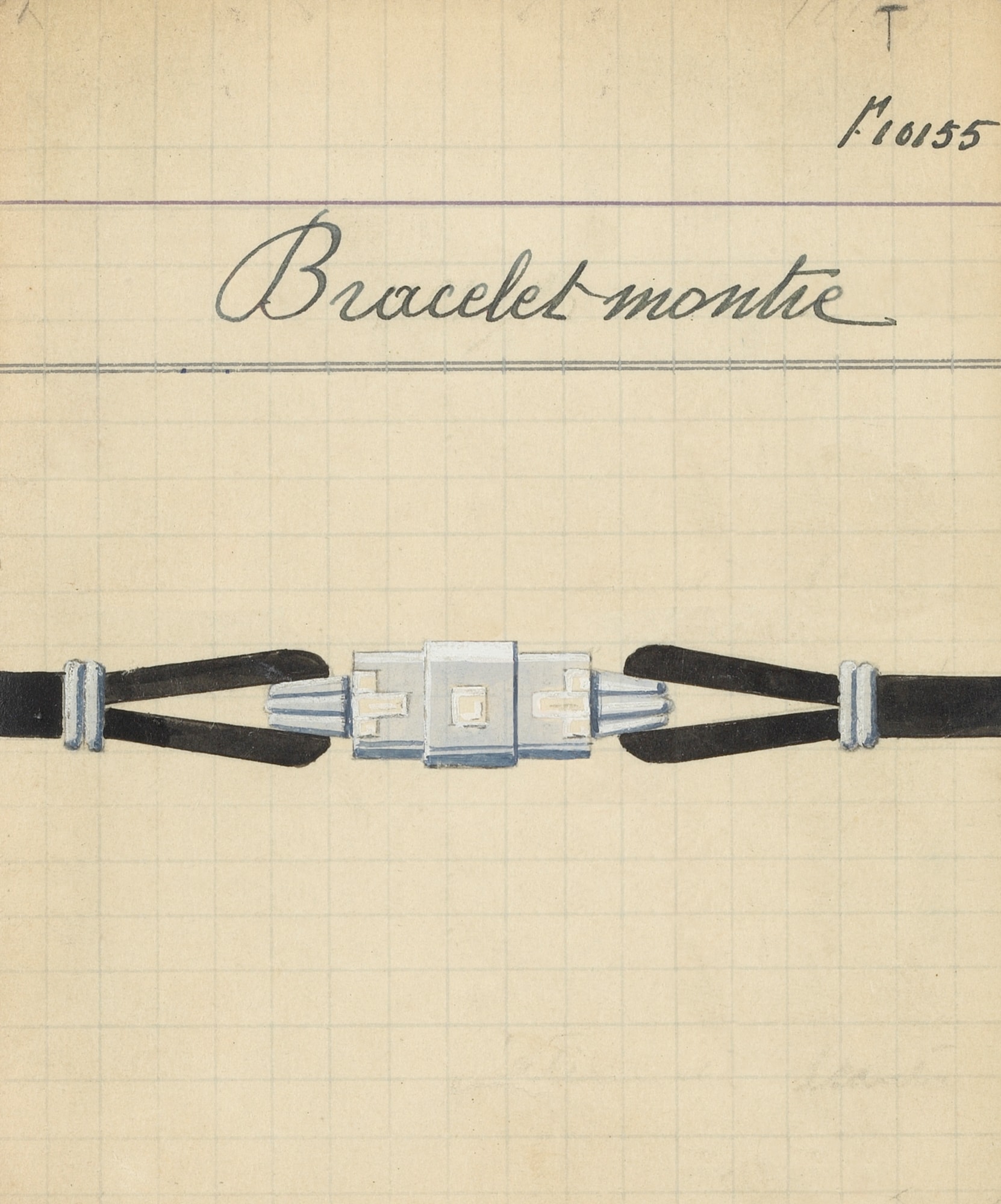 隐秘式腕表作品卡，1929年。Van Cleef & Arpels梵克雅宝档案。