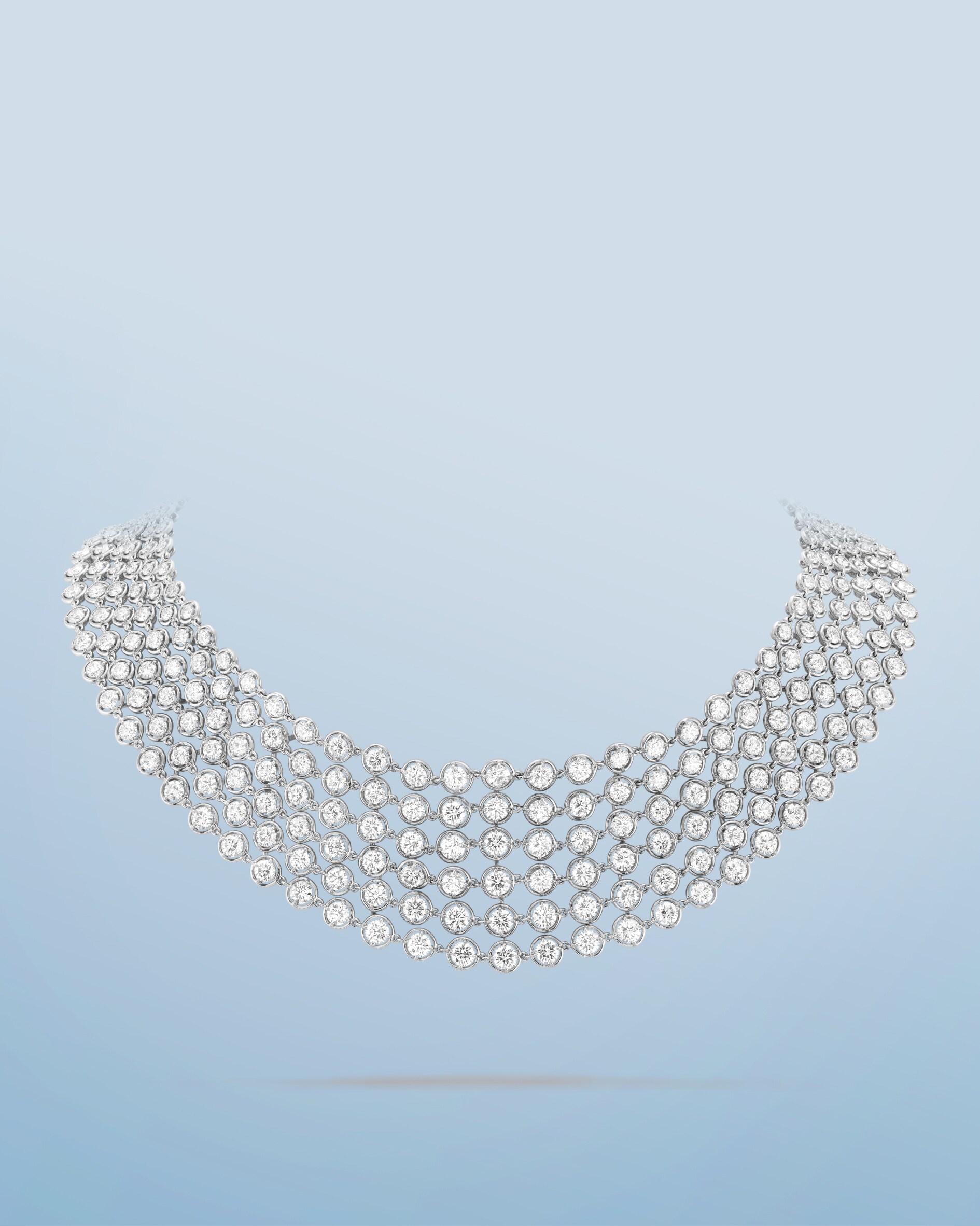Palmyre bracelet, white gold, diamonds. Palmyre collection, Van Cleef & Arpels.