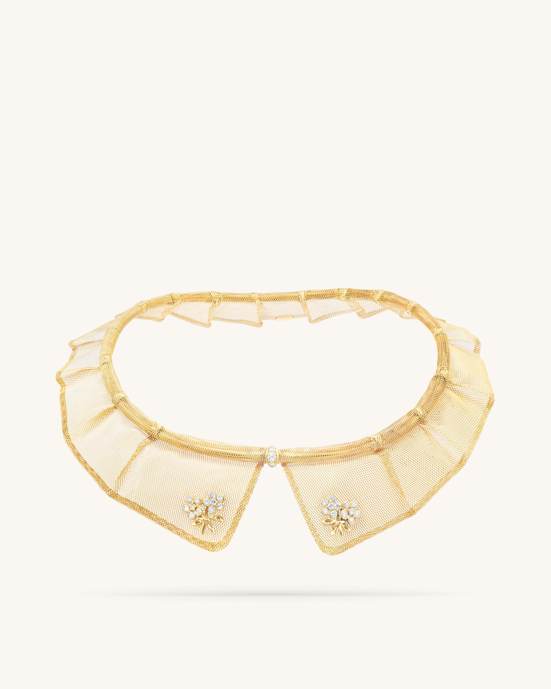 Dentelle项链，黄K金，圆形钻石。古董珍藏系列，Van Cleef & Arpels梵克雅宝。