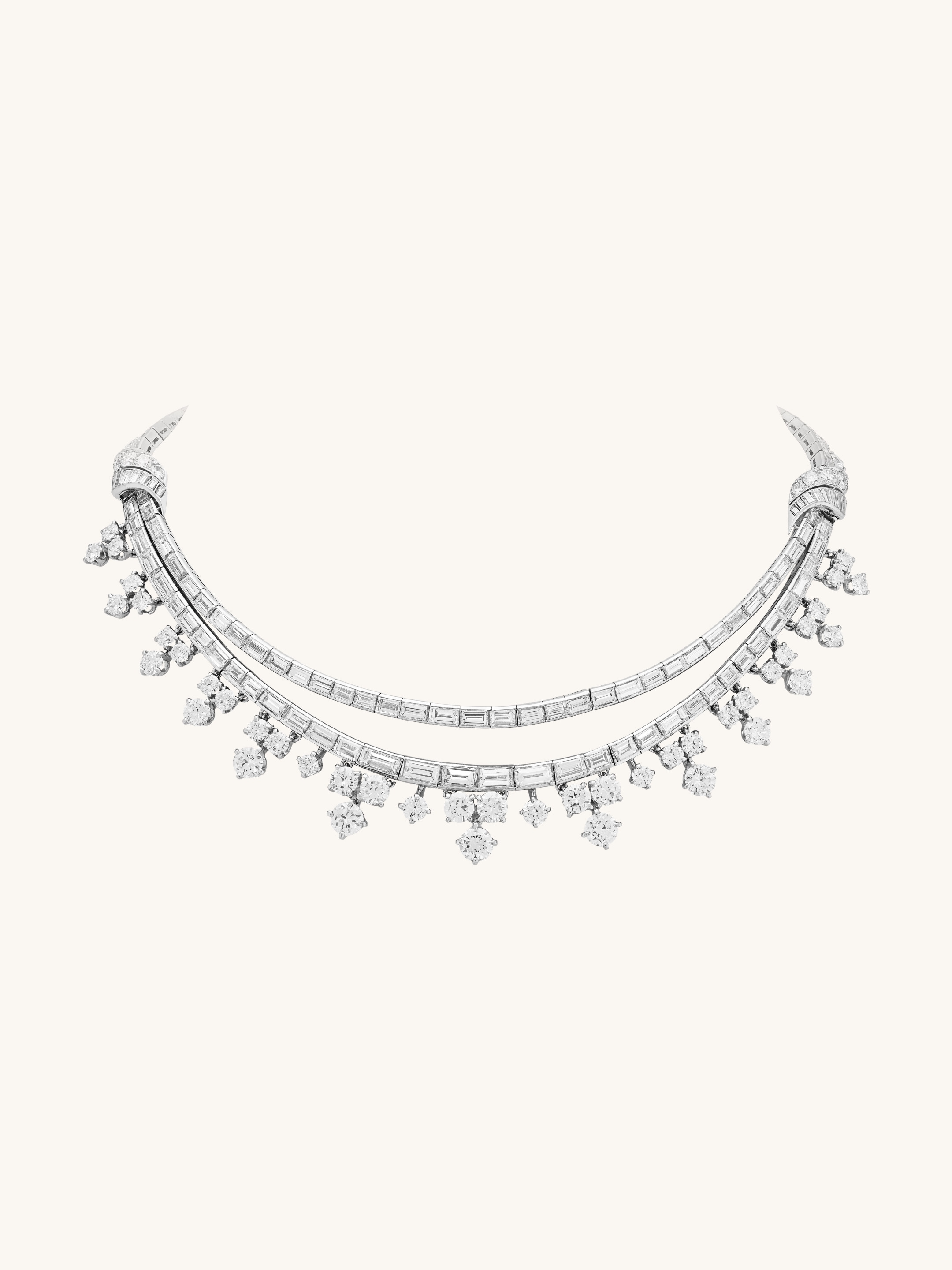 项链，1950年，铂金，白K金，钻石。Heritage系列，Van Cleef & Arpels梵克雅宝