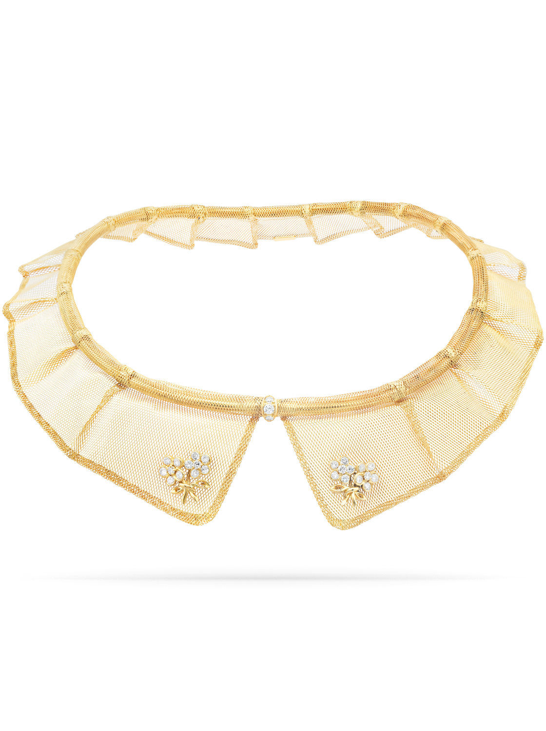 Collier Dentelle, 1983, or jaune, diamants rond. Collection Heritage, Van Cleef & Arpels.