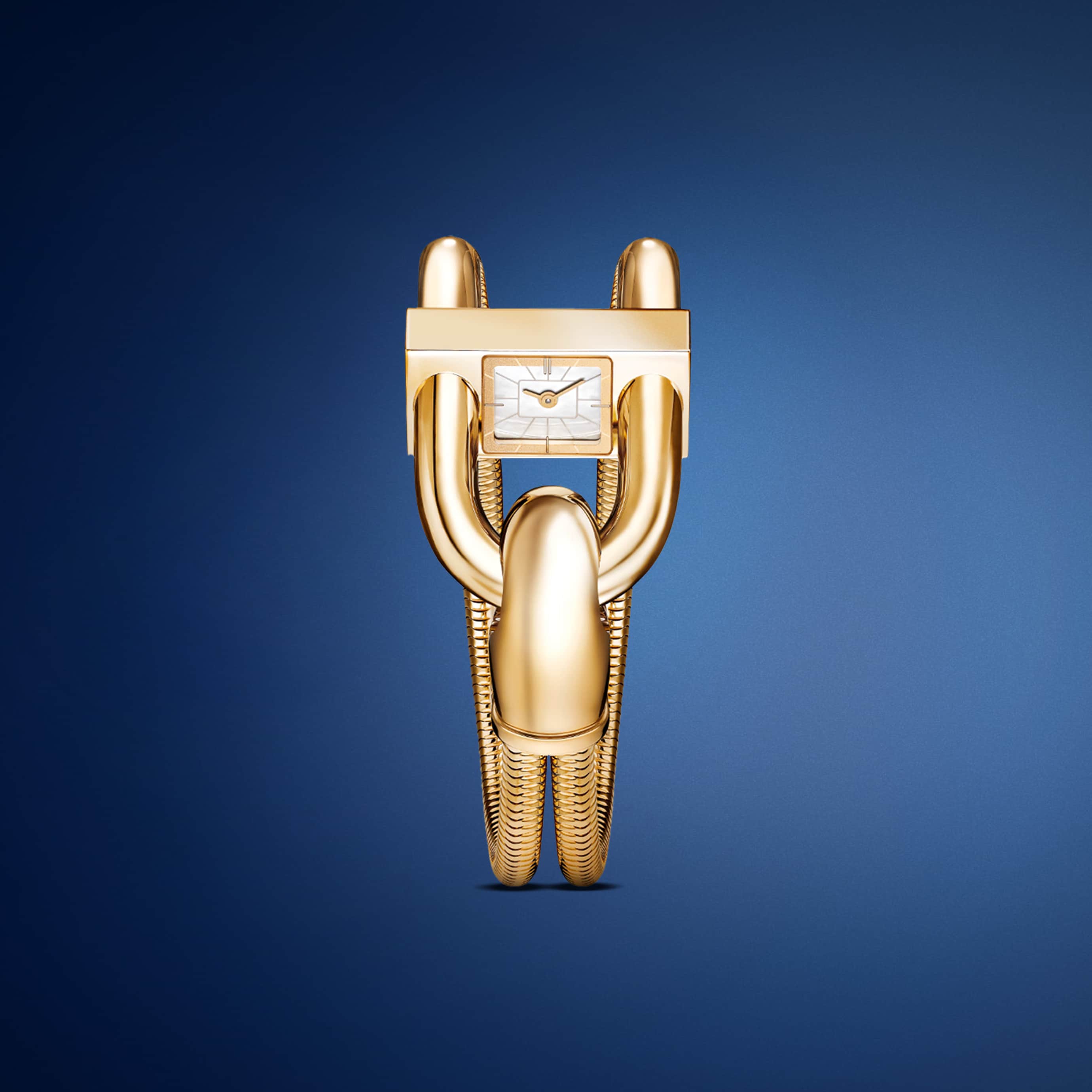 Cadenas腕表，黄K金，珍珠母贝，石英机芯。Cadenas系列，Van Cleef & Arpels梵克雅宝。