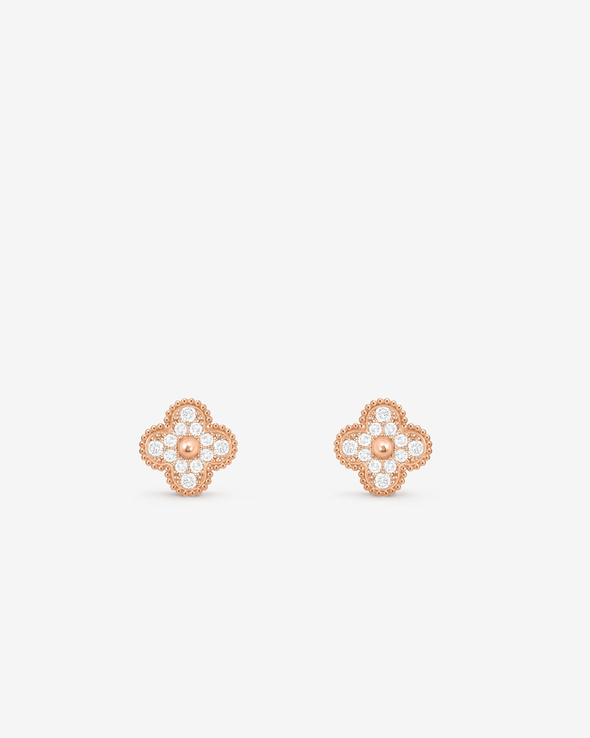 Vintage Alhambra耳环，玫瑰金。Alhambra®四叶幸运系列，Van Cleef & Arpels梵克雅宝。