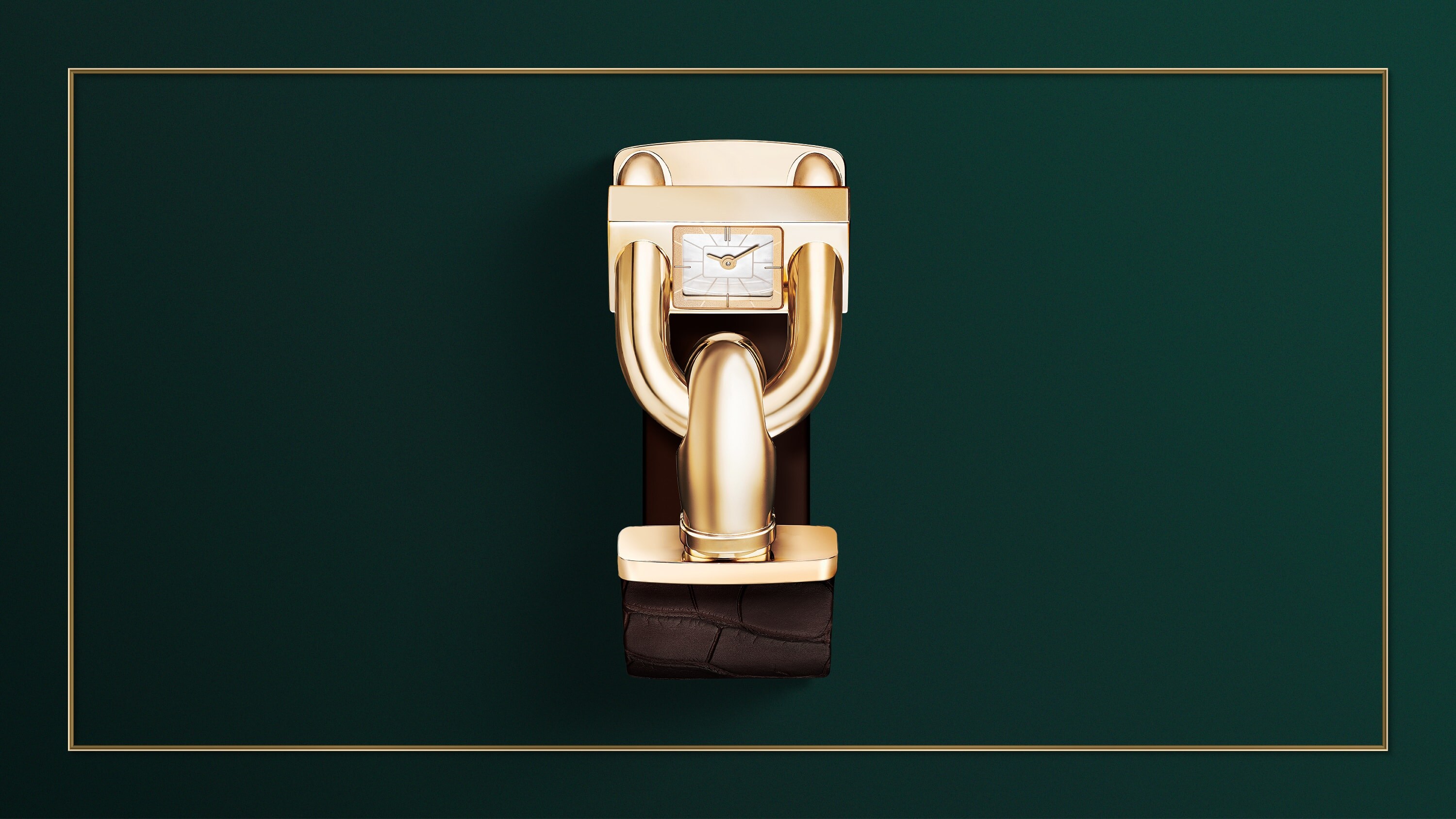 Cadenas腕表，镀铑18K白金，钻石，瑞士石英机芯。Cadenas系列，Van Cleef & Arpels梵克雅宝。