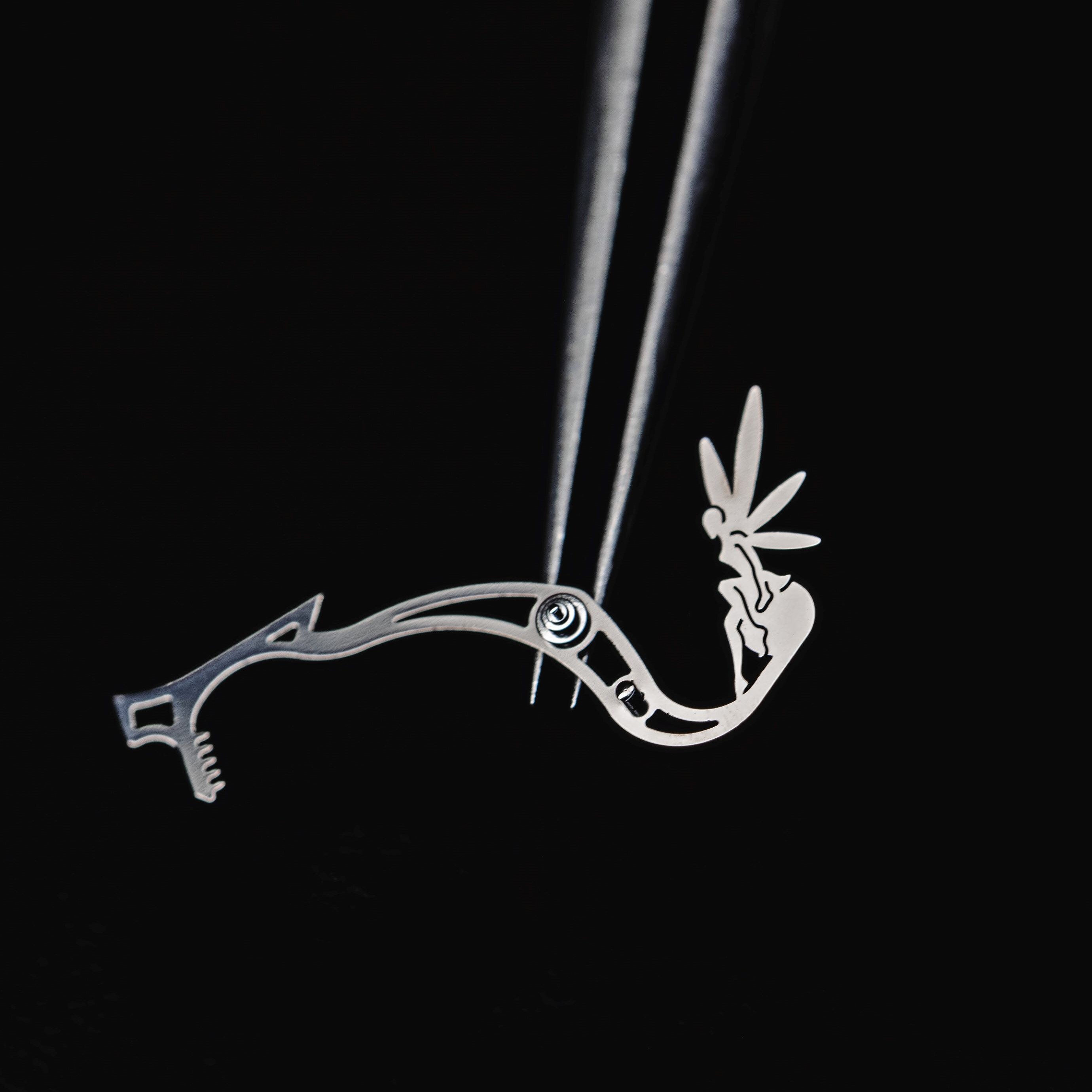 Close-up of the signature element of the movement of the Lady Arpels Bal des Amoureux Automate watch, Van Cleef & Arpels.