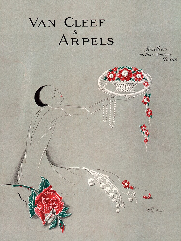 Dessin d'un clip Fleurs, Van Cleef & Arpels