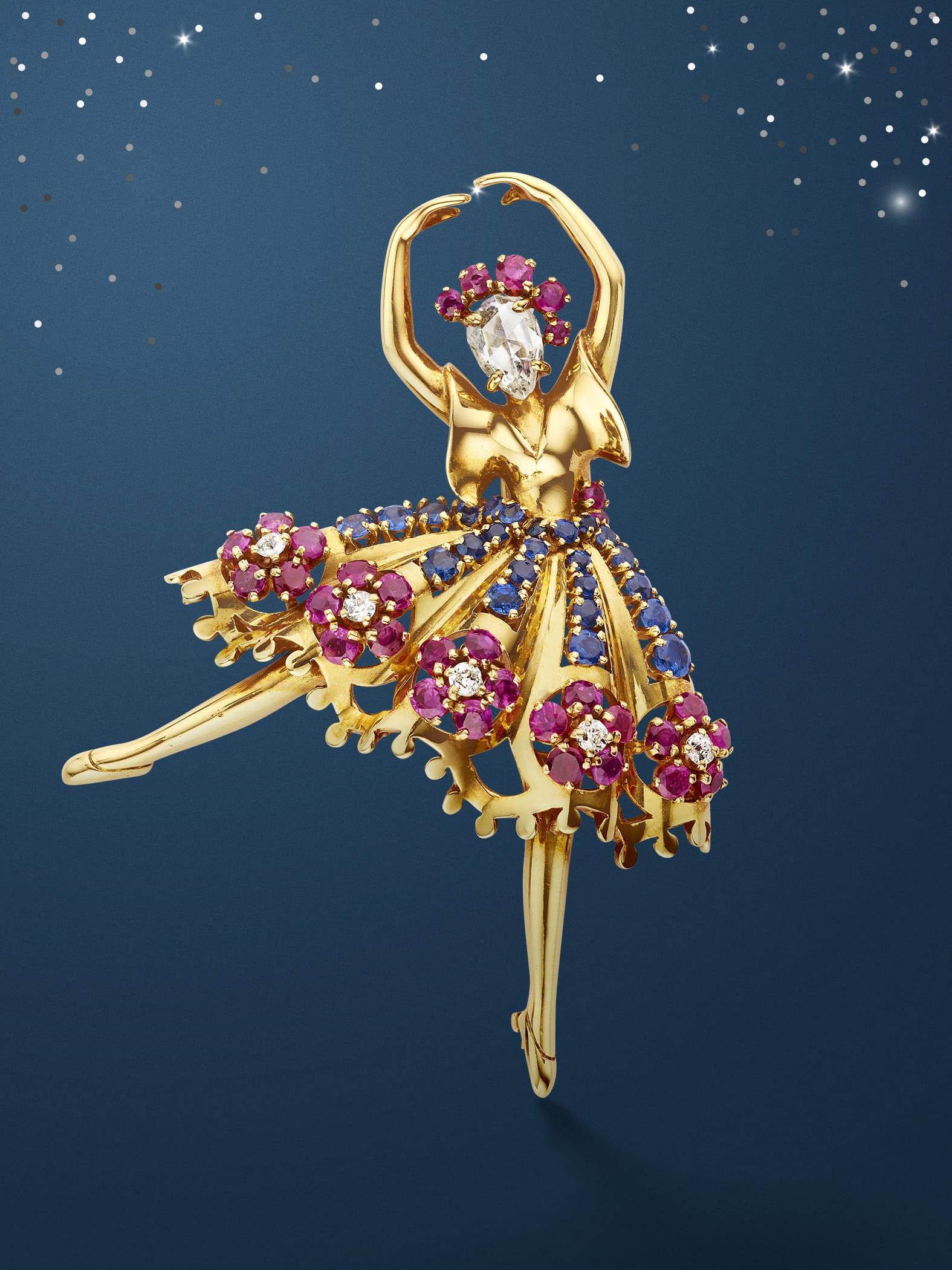 Ballerina胸针，1944年。Heritage系列，Van Cleef & Arpels梵克雅宝。