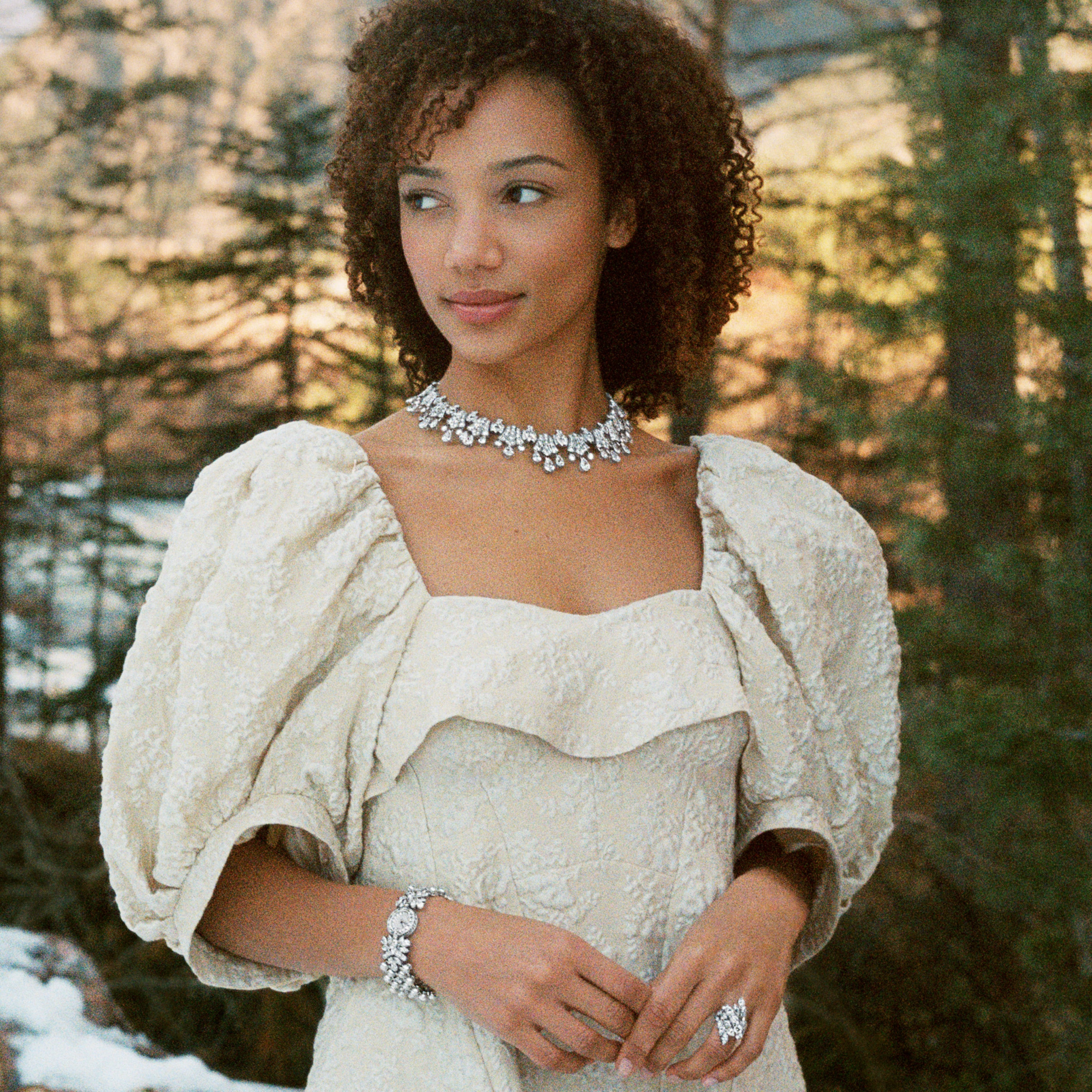 Campanules précieuses necklace, Perles de glace Diamant watch and Flamme de diamants ring. Van Cleef & Arpels