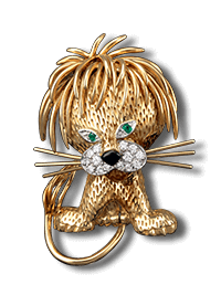 Lion ébouriffé胸针  与1962年推出的型号相似 - Van Cleef & Arpels