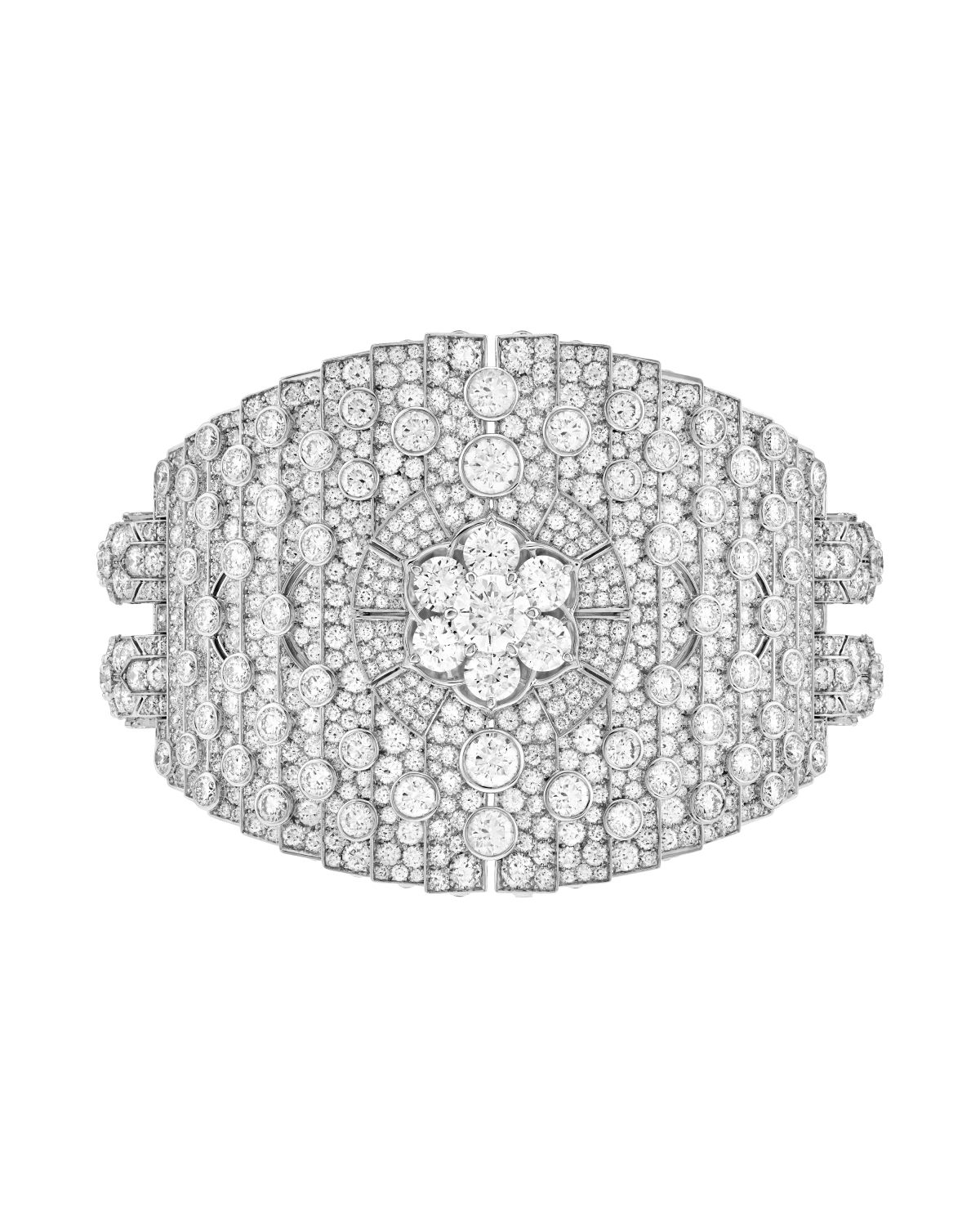 Floraison de diamants手镯。白K金，钻石。Legend of diamonds，White diamond variations系列，Van Cleef & Arpels梵克雅宝。 - Van Cleef & Arpels